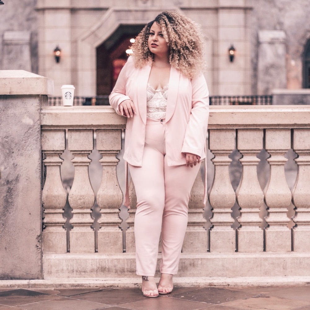 Plus tailored blazed and trouser set
